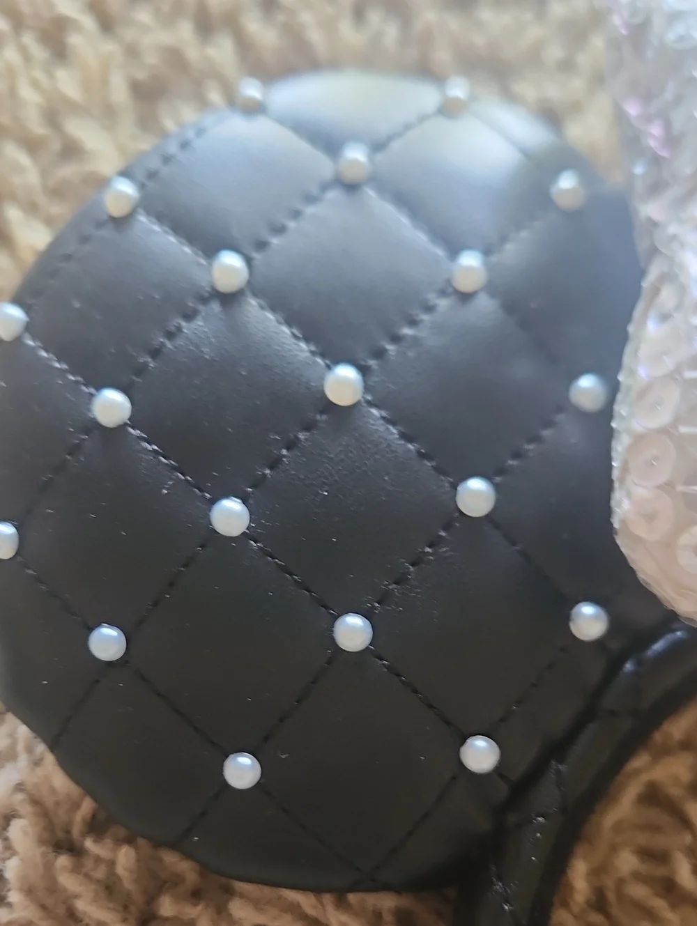 Tokyo DISNEY Resort Sequin & pearl Quilted Black Minnie Ear Headband for Kids